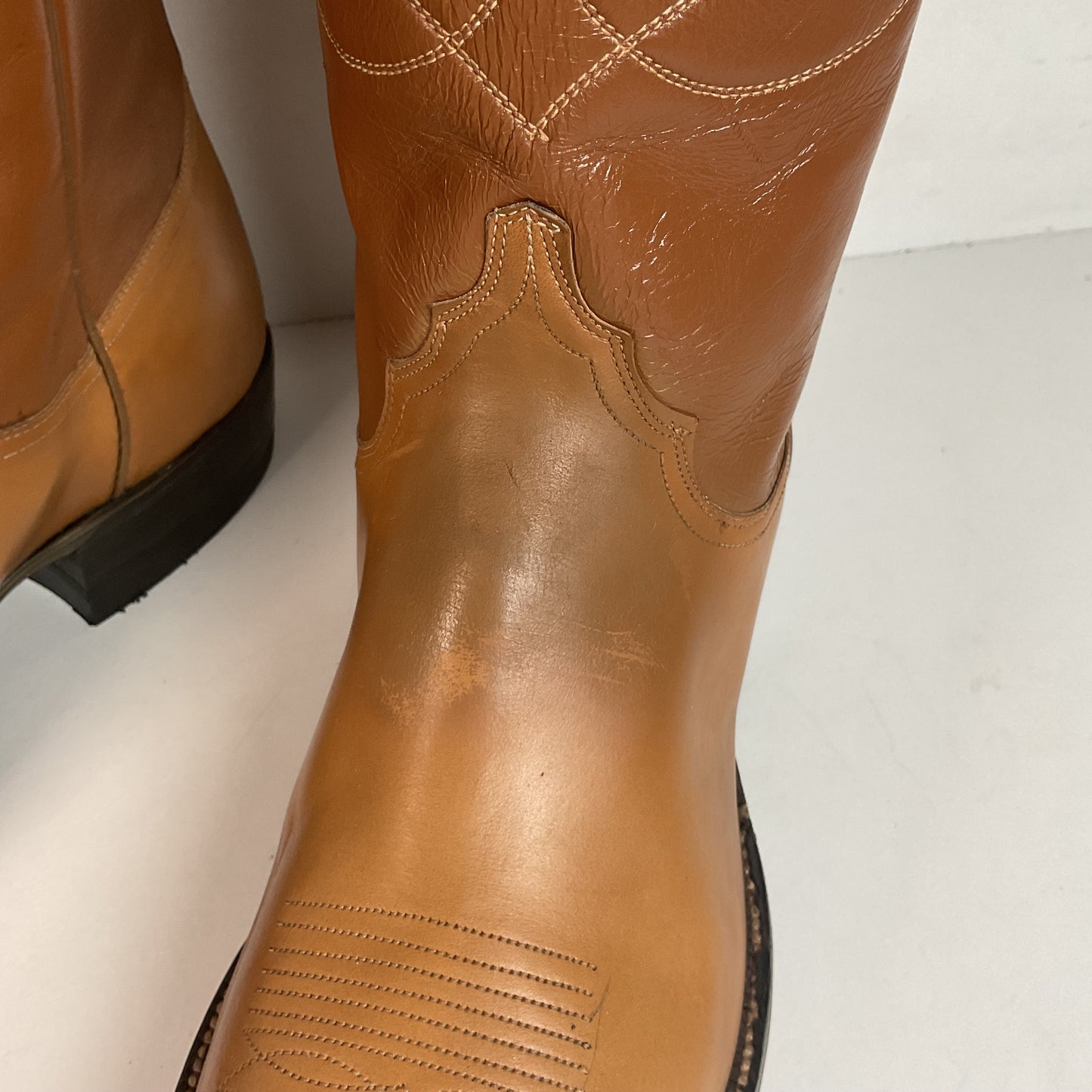 Vintage 1960s Justin Cowboy Boots 11.5 D Hand Lasted Old Fort Worth Label