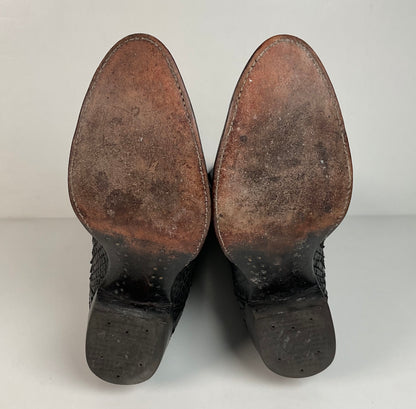 Vintage Tony Lama Boa Snakeskin Cowboy Boots | Gold Label | Men’s 9 D