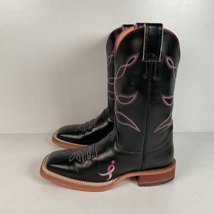 Justin Breast Cancer Awareness Cowgirl Boots | USA Made | Square Toe | 8 B