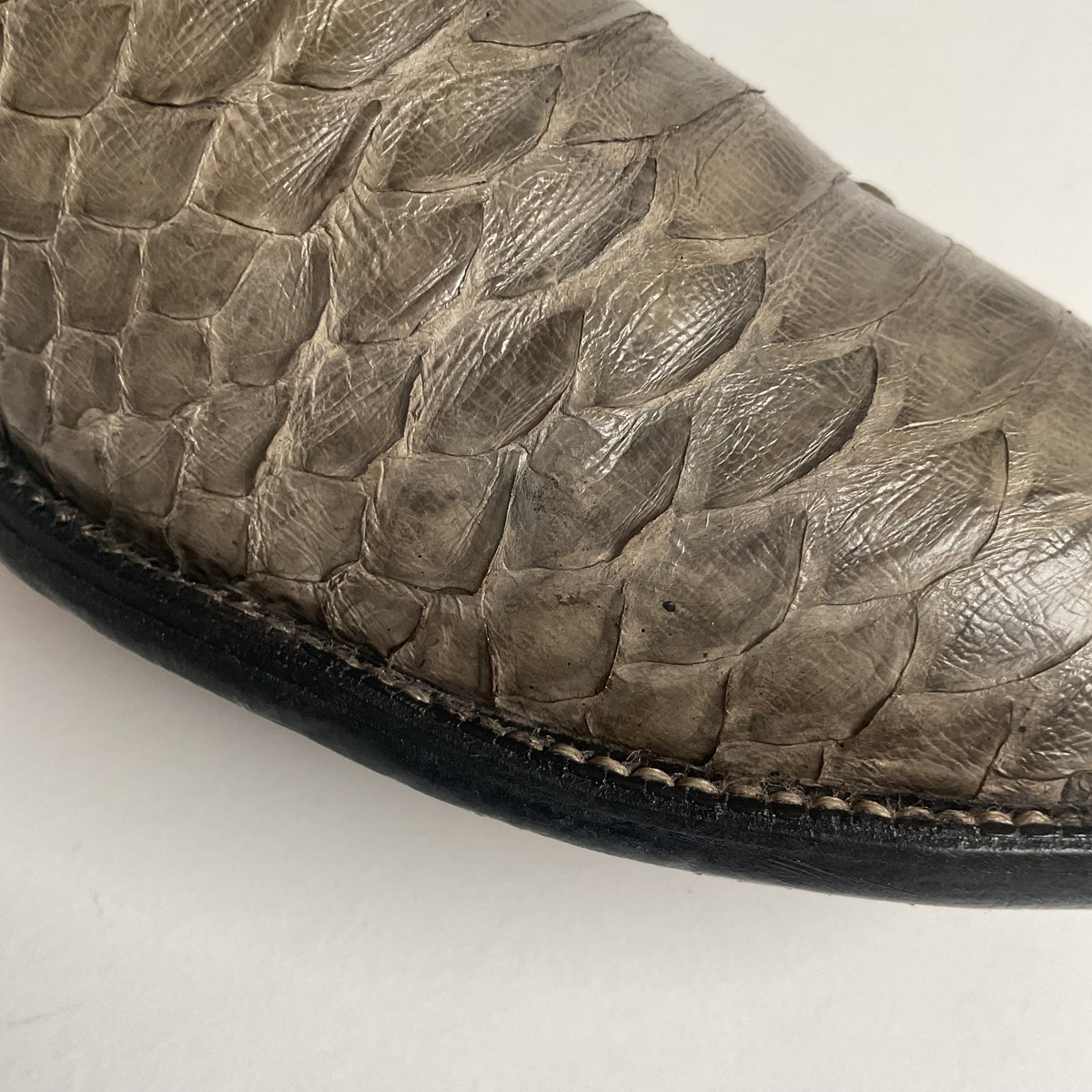 Vintage Sanders Python Snakeskin Cowboy Boots | Grey | Men’s 10 D