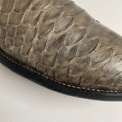 Vintage Sanders Python Snakeskin Cowboy Boots | Grey | Men’s 10 D