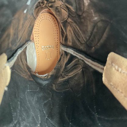 Tony Lama Royal Caiman Cowgirl Boots 7.5 M Belly Cut Tooled