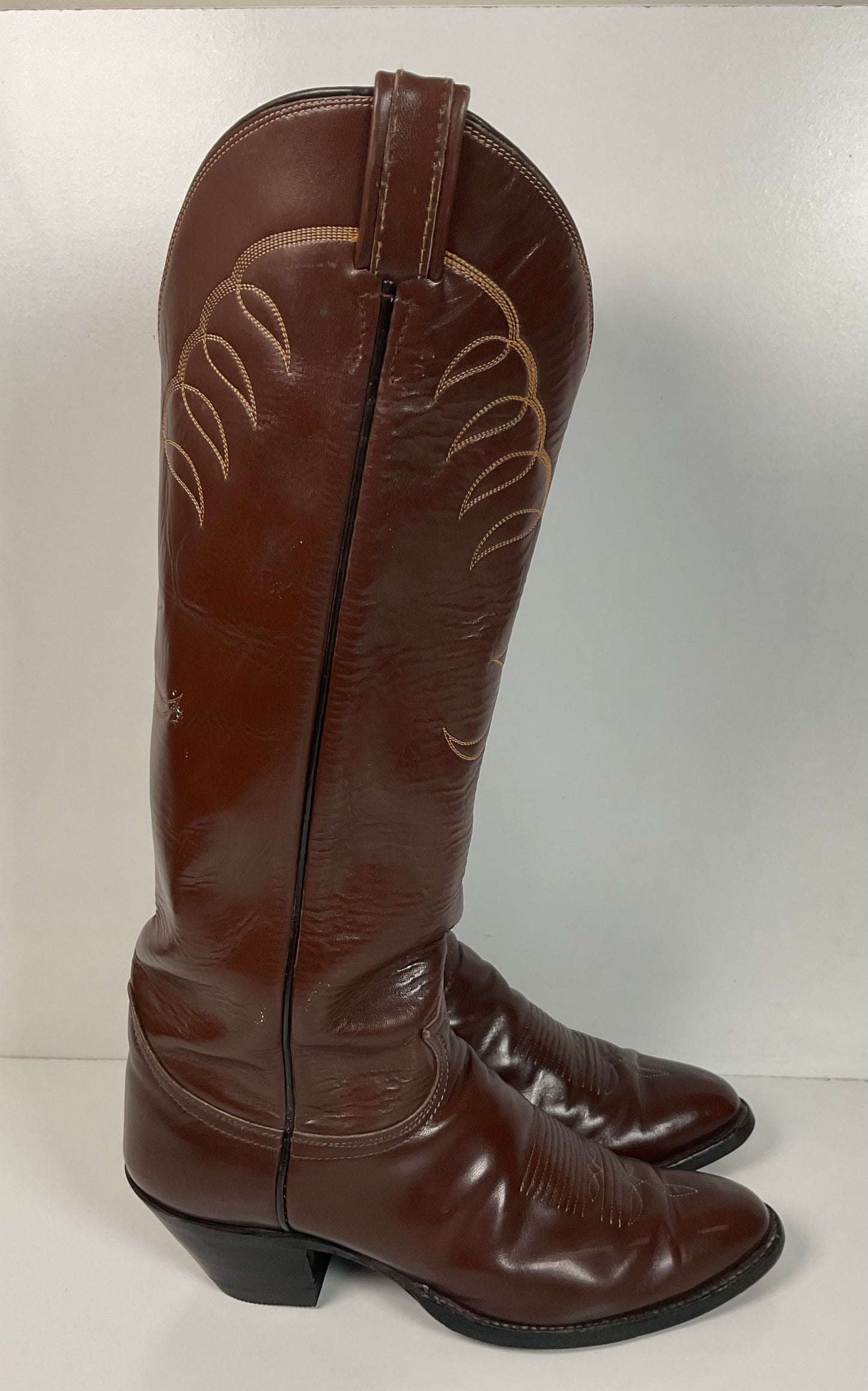Vintage 1960s Tony Lama Tall Buckaroo Boots 9.5 D Gold Label