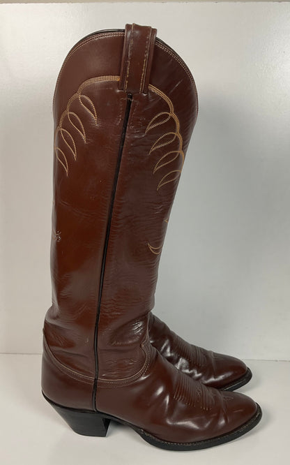 Vintage 1960s Tony Lama Tall Buckaroo Boots 9.5 D Gold Label