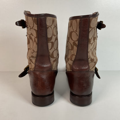 Frye for Coach Veronica Canvas Boots | Shorty | Engineer | 8 B
