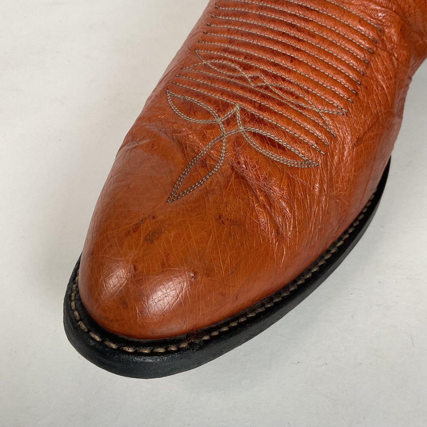 Vintage Tony Lama Smooth Ostrich Cowboy Boots | 1970s | Gold Label | Men’s 12 B