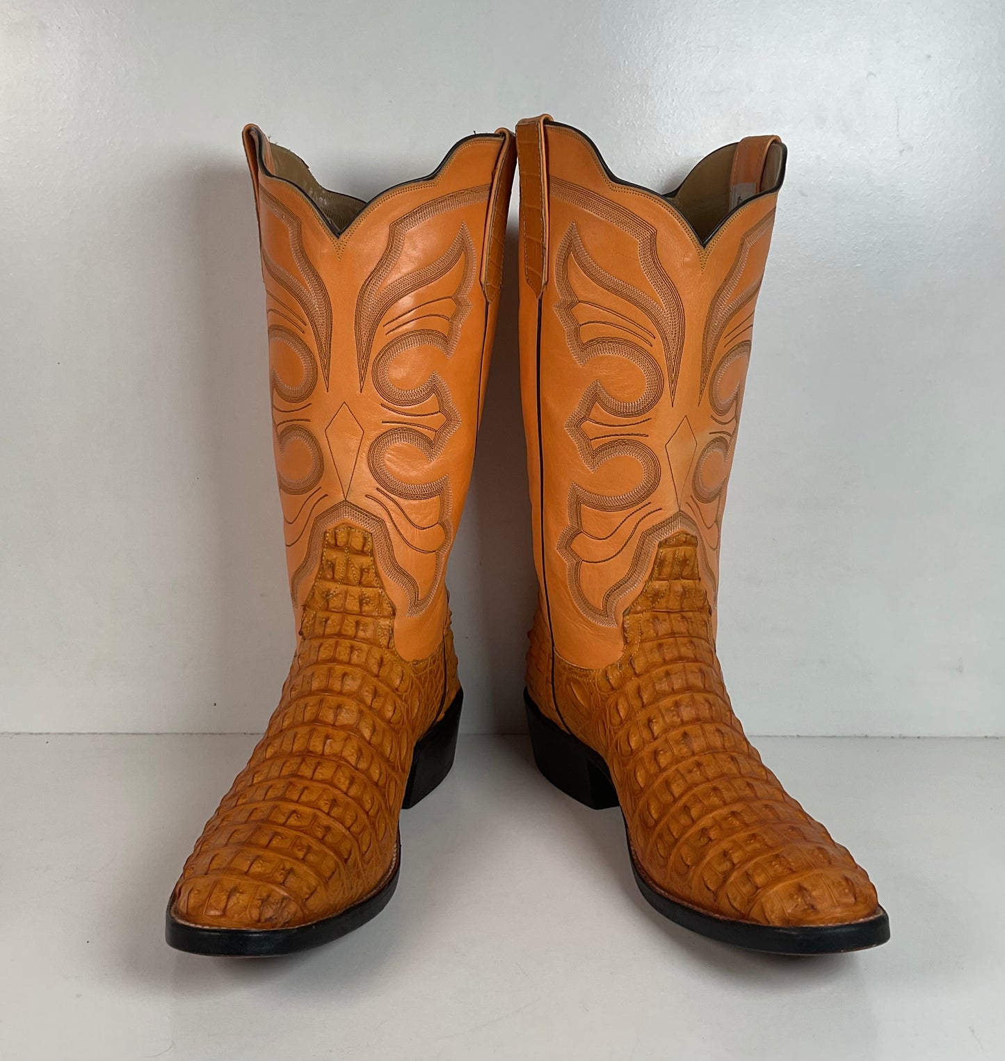 Rios Of Mercedes Hornback Caiman Cowboy Boots 10 C  Butterscotch Exotic