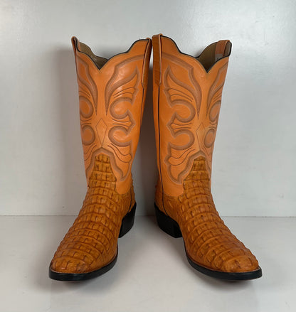 Rios Of Mercedes Hornback Caiman Cowboy Boots 10 C  Butterscotch Exotic