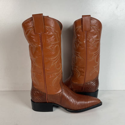 Silvertown Custom Cowboy Boots | Lizard Teju | Men’s 6.5 | Women’s 7.5