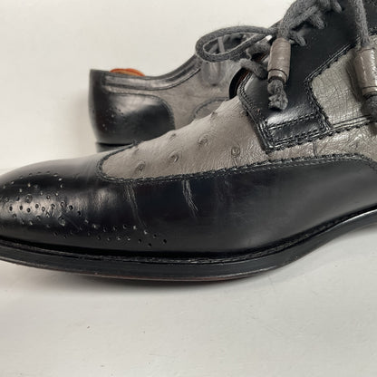 Mezlan Ostrich Quill Medallion Shoes | Derby | Exotic | Men’s 9.5 M