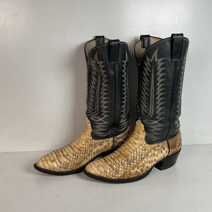 Cowtown Belly Cut Rattlesnake Cowboy Boots 10 D Snakeskin USA Made