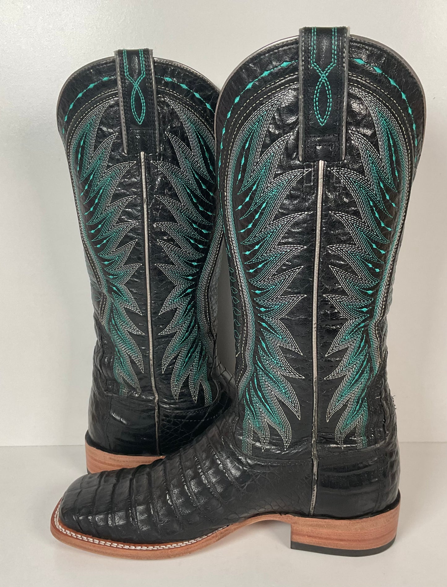 Ariat Vaquera Caiman Crocodile Belly Cowgirl Boots Size 10 B Exotic