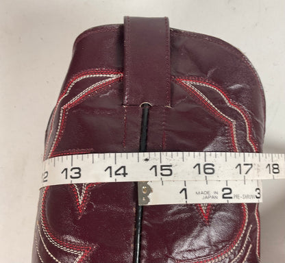 Silvertown Lizard Cowboy Boots | Cranberry Red | Men’s 7.5 C | Women’s 8.5