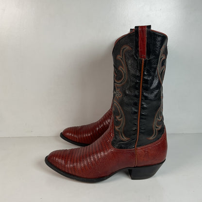 Larry Mahan Teju Lizard Cowboy Boots 10 EE Peanut Brittle