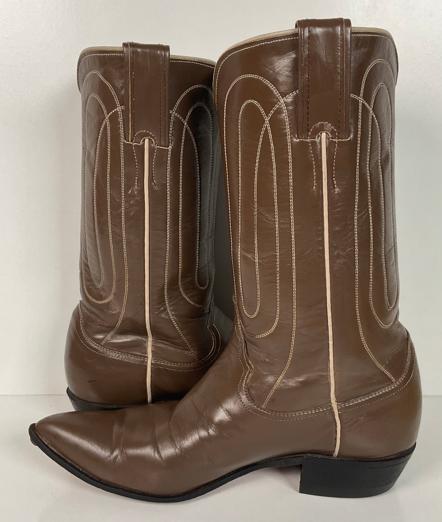 Vintage 1960s Justin Cowgirl Boots 7.5 B USA Made Old Fort Worth Label