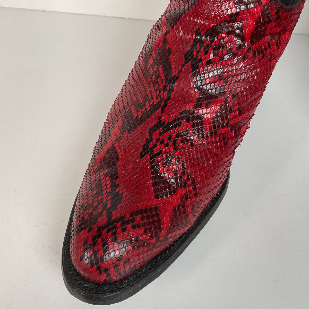 Vintage Justin Python Cowgirl Boots | Snakeskin | USA Made | Red | Women’s 7.5 B