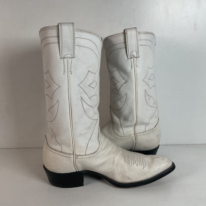 Vintage Justin White Label Cowboy Boots | USA Made | Men’s 9.5 D