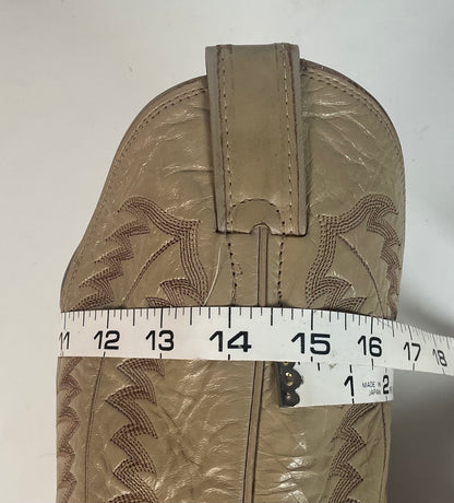 Vintage Justin Exotic Elephant Cowboy Boots 12 AA (Extra Narrow) Distressed