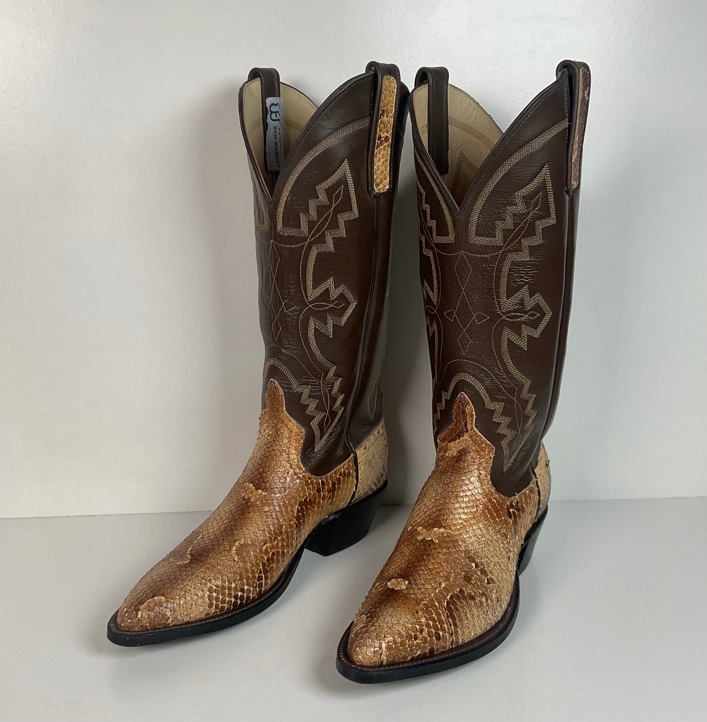 Anderson Bean Boa Snake Cowboy Boots | Exotic | USA Made | Men’s 6 | Women’s 7 B