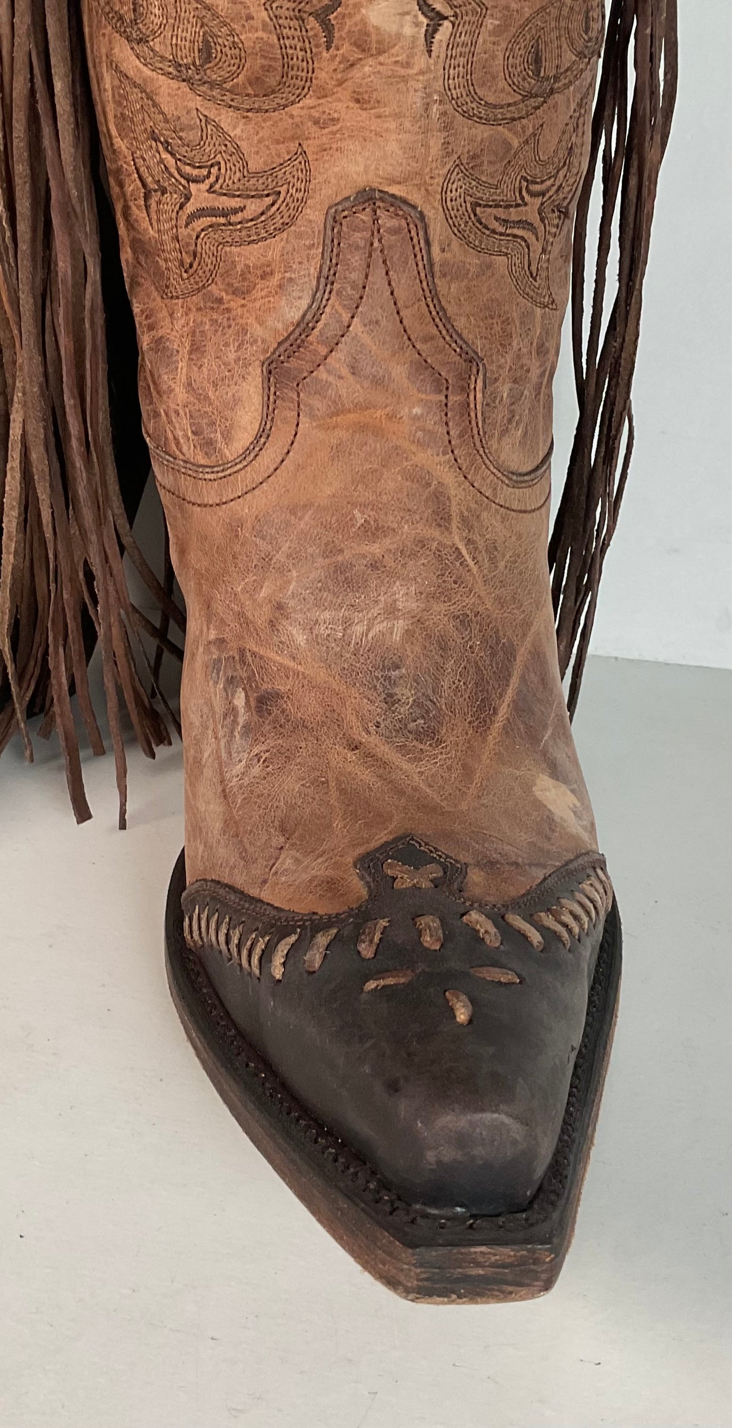 Lucchese Tucson Fringe Cowgirl Boots 9 B Wingtip