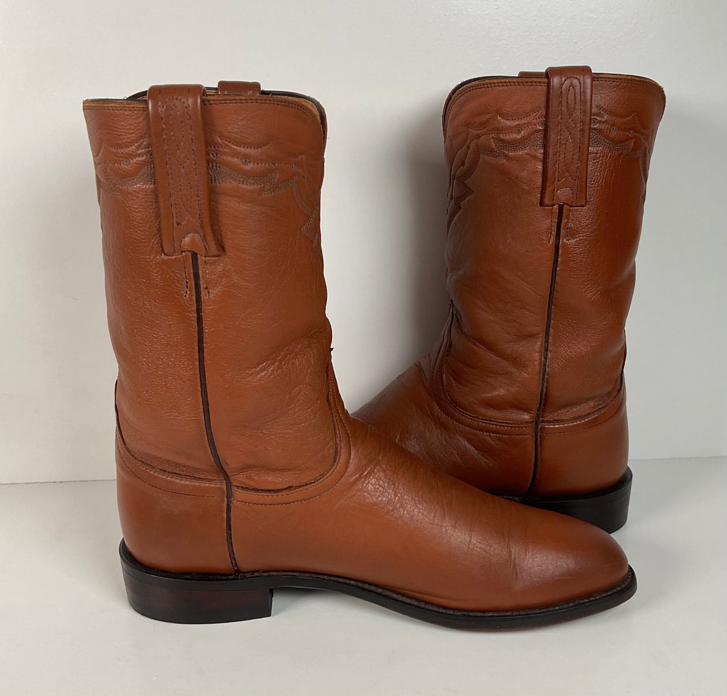 Lucchese 2000 Roper Boots | USA Made | Brown Calf | Men’s 9.5 D