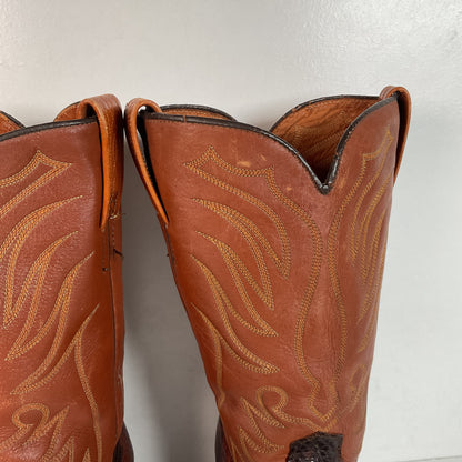 Vintage W.B. Masterson Wrangler Cowboy Boots 12 B (Narrow) Dress Lizard Cut