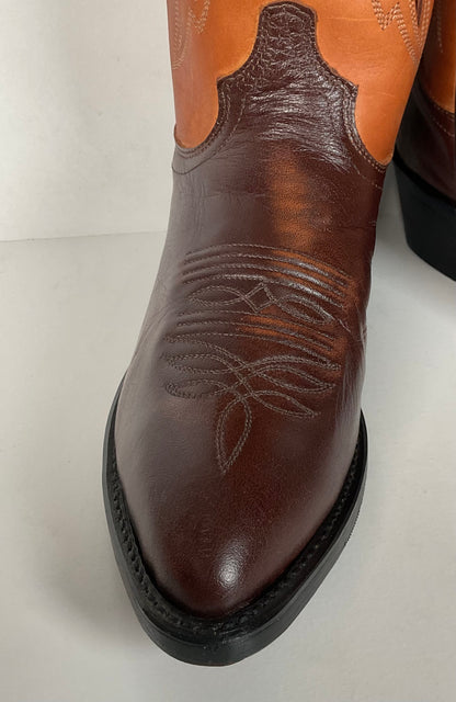 Vintage J. Chisholm Cowboy Boots | Tooled Inlays | USA Made | Men’s 8.5 D