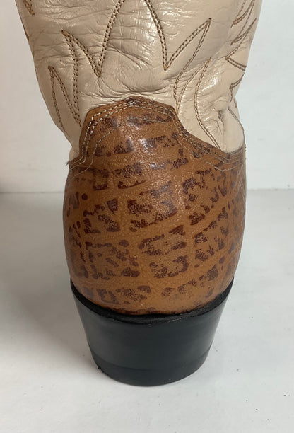 Vintage Justin Wingtip Cowboy Boots 9 D Old Fort Worth Label Recrafted