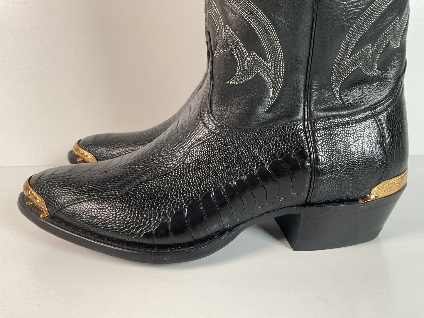 Vintage Nocona Ostrich Leg Cowboy Boots | Exotic | USA Made | 11 EE