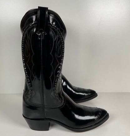 Dan Post Patent Leather Cowboy Boots | Buck Lace | Men’s 9 D