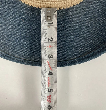 Vintage Blue Denim Cowboy Hat Large USA Union Made Brass Horse Accent