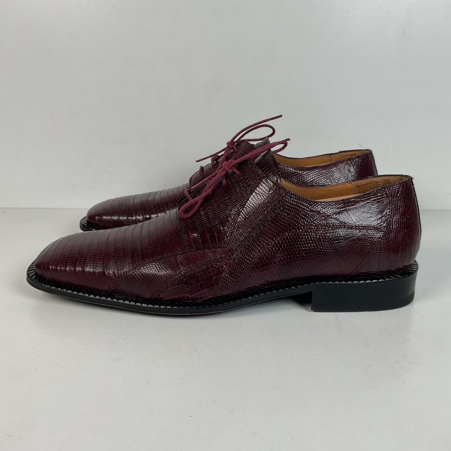 David Eden Teju Lizard Derby Shoes | Wine Red | Men’s 10.5