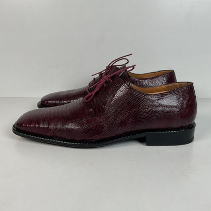 David Eden Teju Lizard Derby Shoes | Wine Red | Men’s 10.5
