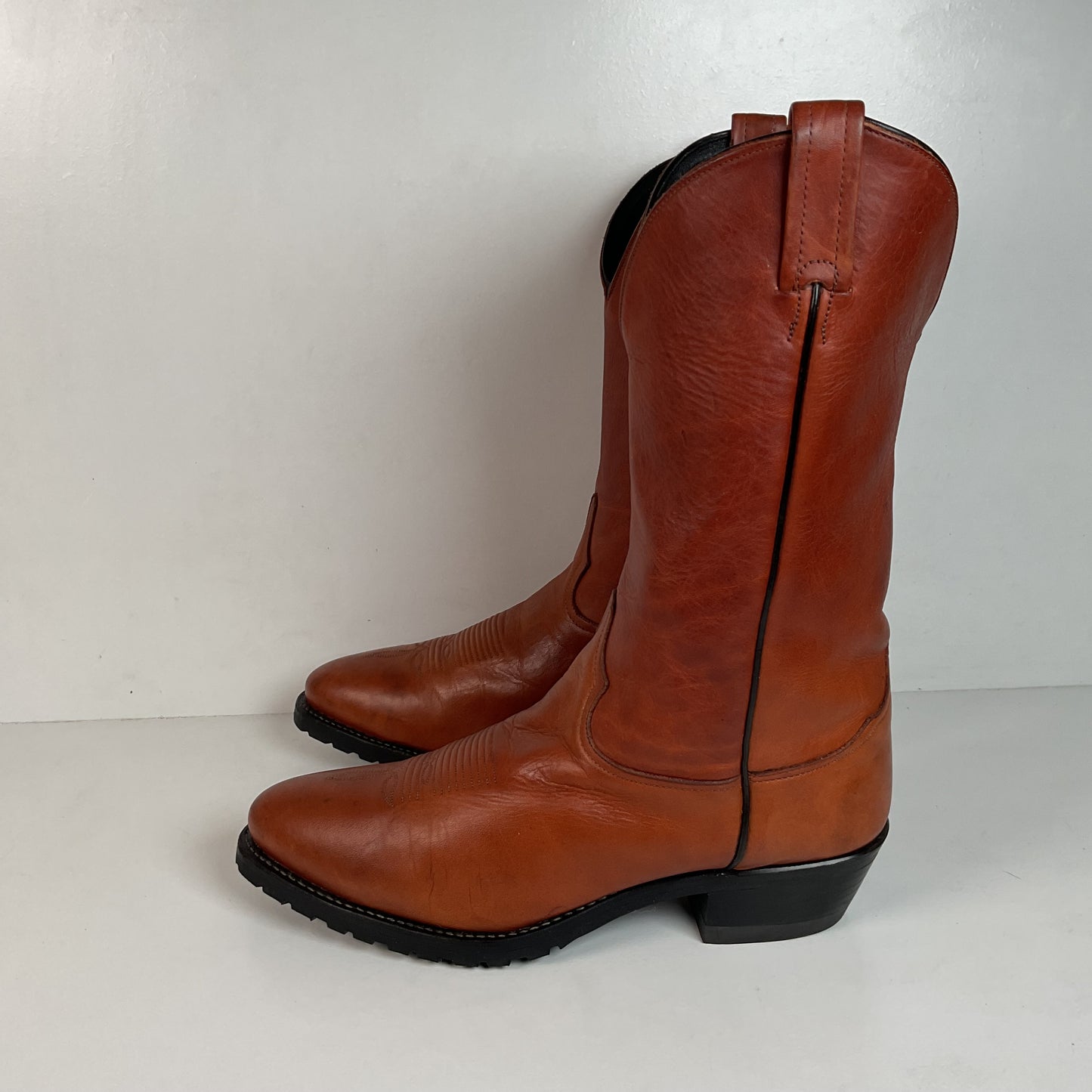 Tony Lama Classic Brown Cowboy Boots | Vibram Lug | 12 D