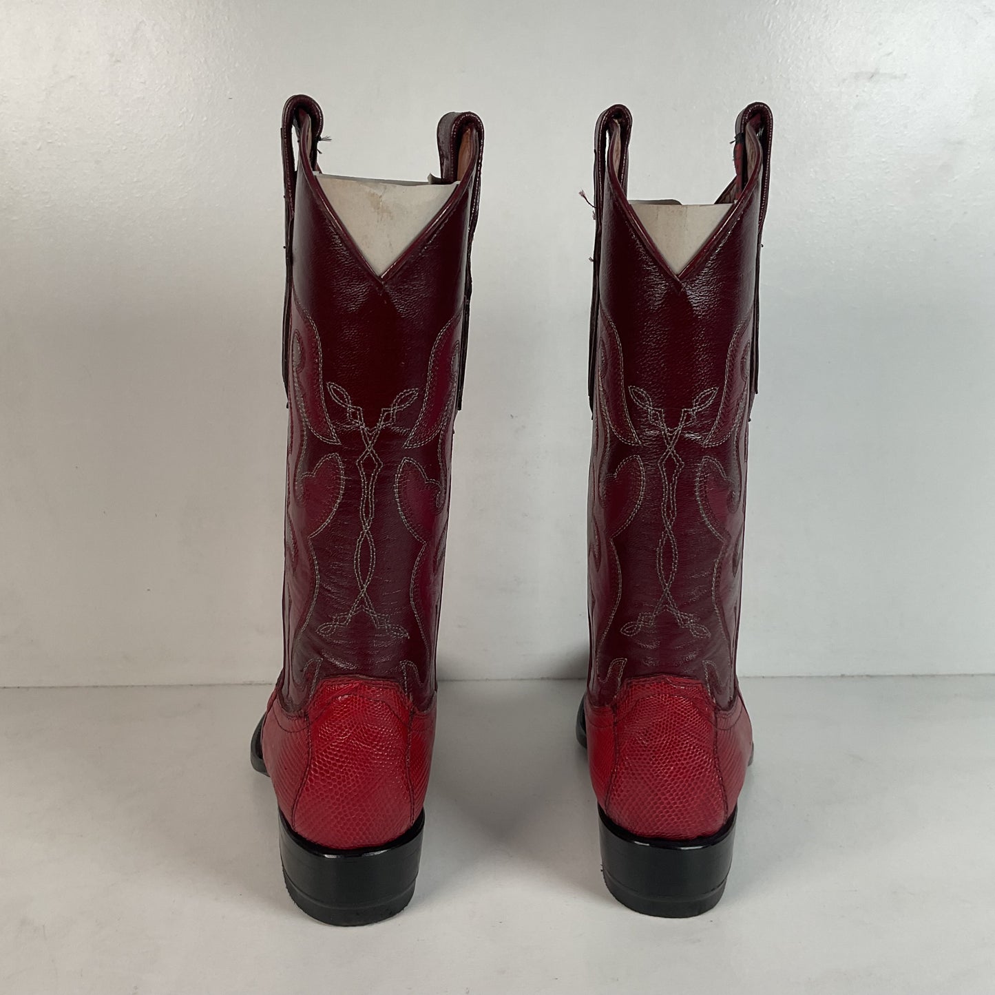 Lava Red Teju Lizard Cowboy Boots Men’s 6 Extra Wide | Women’s 7