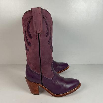 Vintage Frye Cowgirl Boots | Bear Claw | Purple | USA Made | Women’s 6.5 B