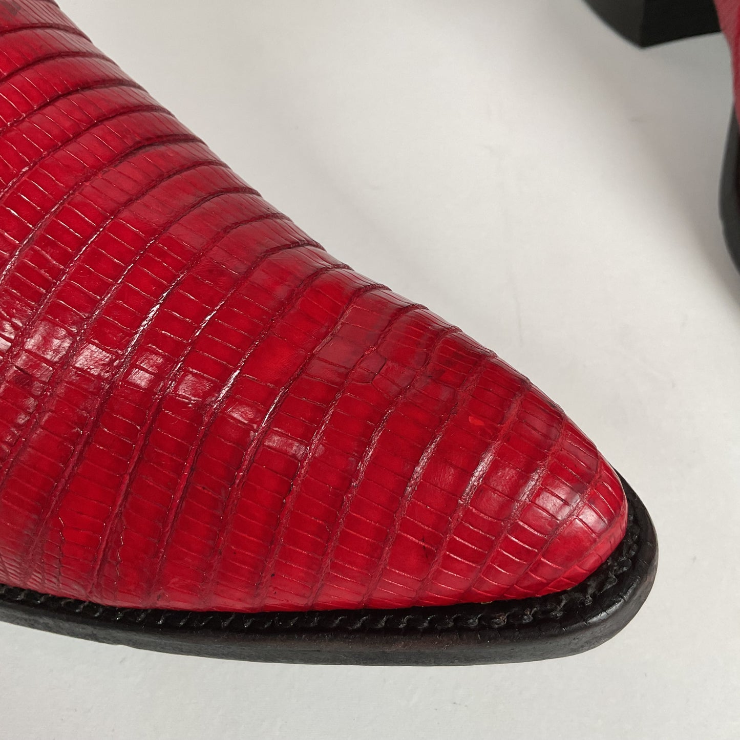 Vintage Justin Teju Lizard Cowboy Boots | USA Made | Ruby Red | Men’s 10.5 D