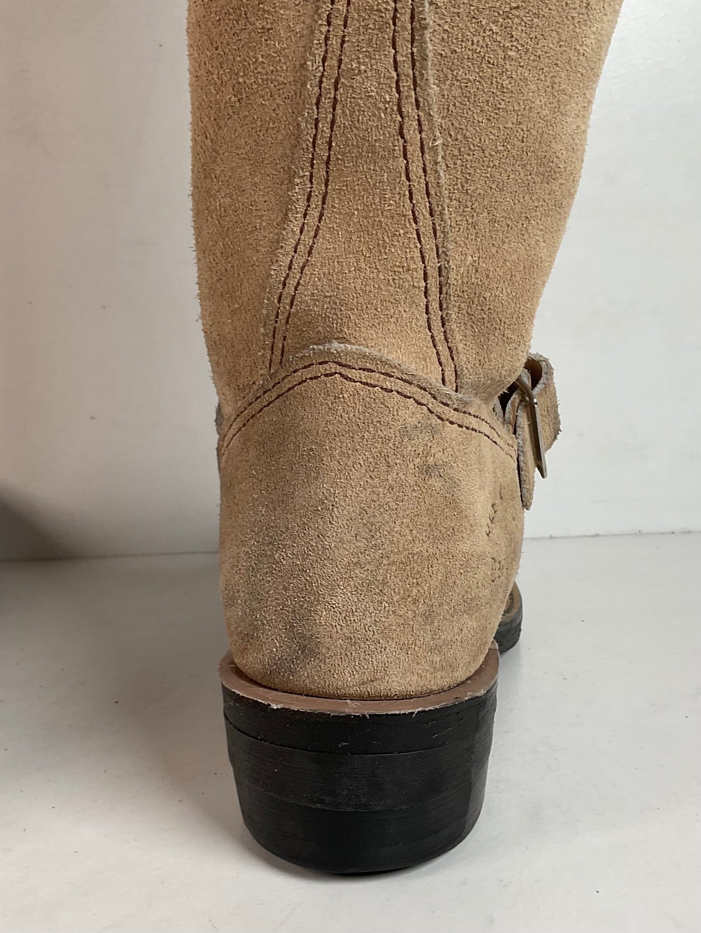 Vintage Georgia Tall Suede Harness Boots 9 M USA Made Soft Toe