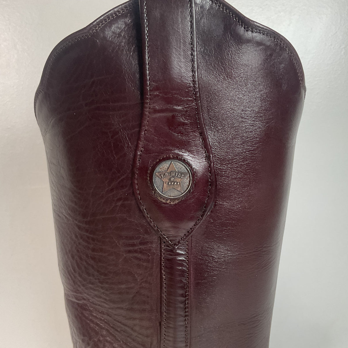 Vintage J. B. Hill Burgundy Calf Cowgirl Boots | Silver Concho Custom | 6.5 B