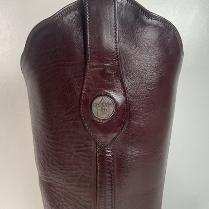 Vintage J. B. Hill Burgundy Calf Cowgirl Boots | Silver Concho Custom | 6.5 B