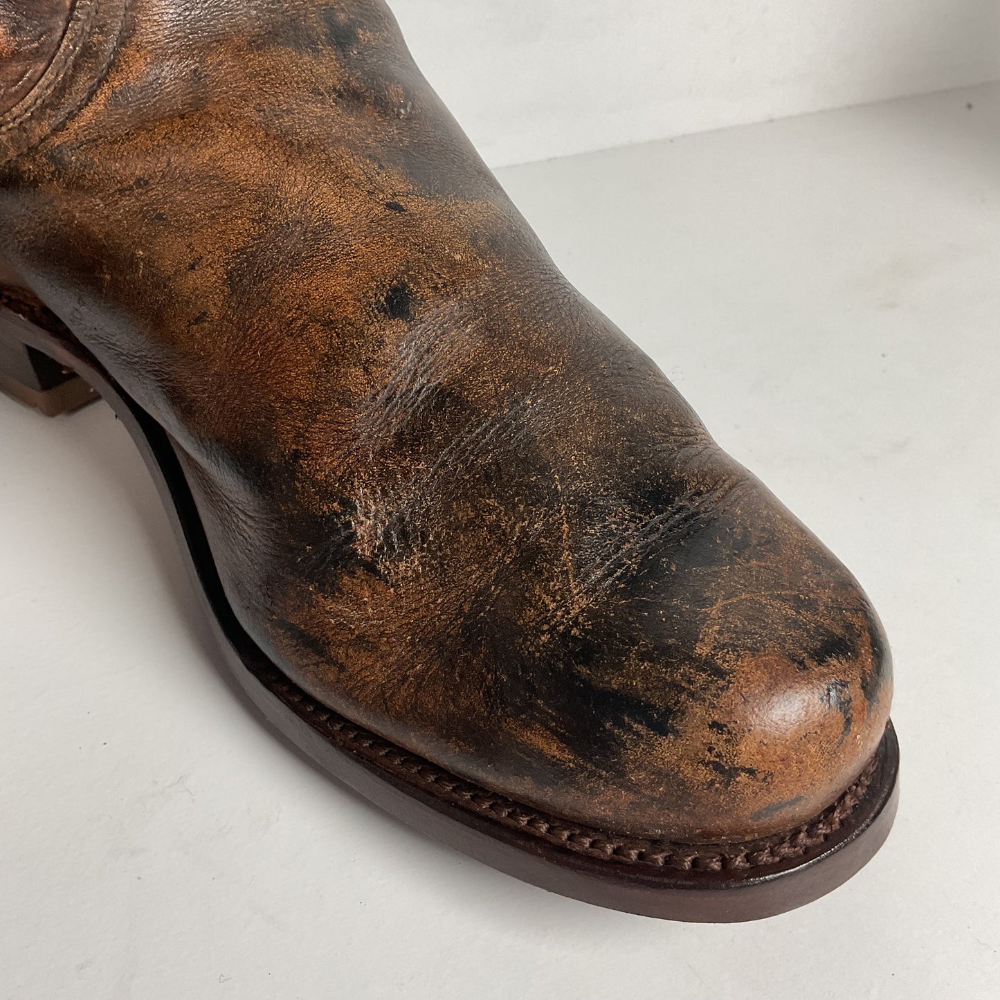 Vintage Frye Men’s 17” Campus Boots 9.5 EE Black Label Distressed Recrafted