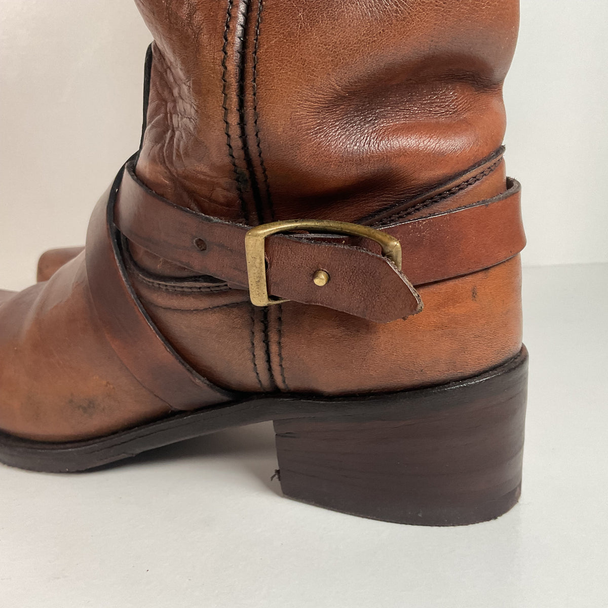 Vintage Frye Black Label | Harness Tanker Boots | Women’s 8 B