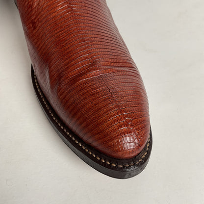 Vintage Tony Lama Teju Lizard Cowboy Boots | Gold Label | Narrow | Men’s 9.5 B