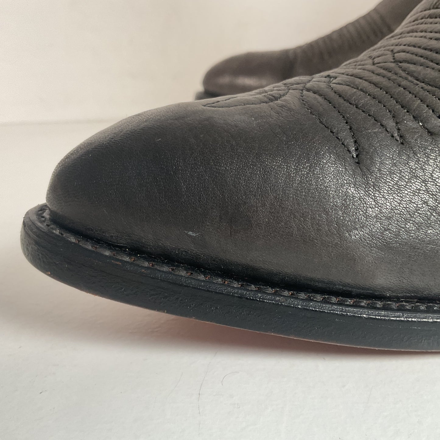 Vintage Wrangler Dark Grey Cowboy Boots 10 D Soft Tennessee Deer Skin