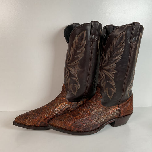 Dan Post For Code West Diamondback Rattlesnake Cowboy Boots | USA Made | 12 M