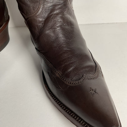 J.B. Hill for M.L. Leddy | Calfskin Cowgirl Boots | Dark Brown | Women’s 7 B