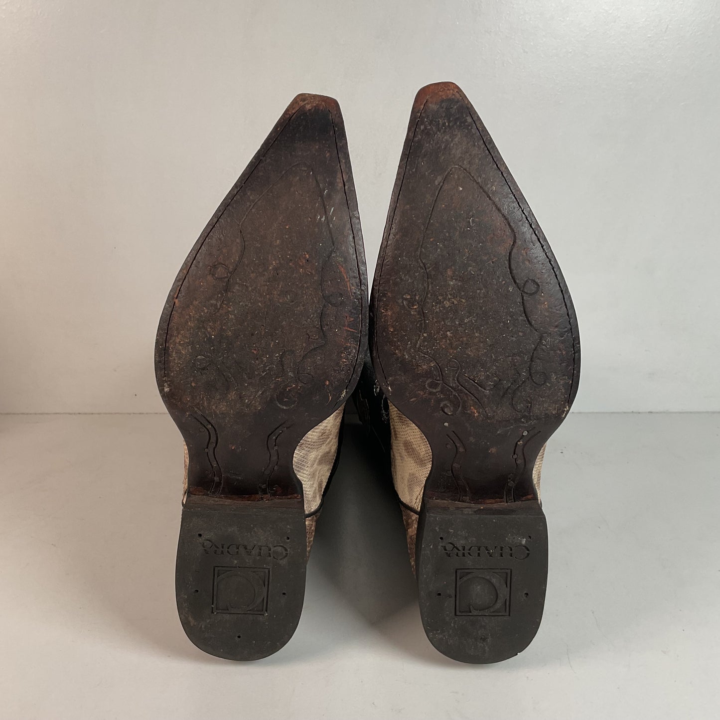 Cuadra Karung Snake Skin Cowboy Boots US 9 Exotic Pointed Toe