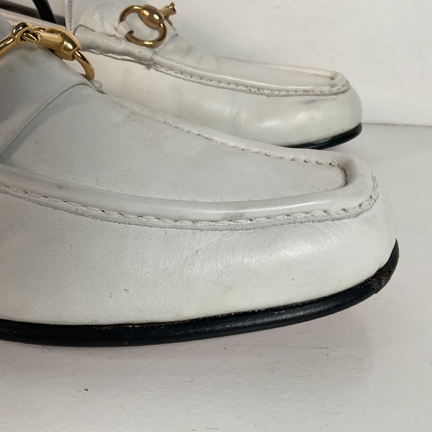 Vintage Johnston Murphy Aristocraft White Moccasin Loafers 10.5 Narrow USA Made