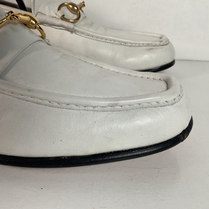 Vintage Johnston Murphy Aristocraft White Moccasin Loafers 10.5 Narrow USA Made