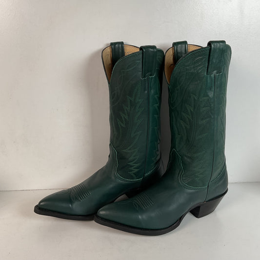 Vintage Nocona Cowgirl Boots | USA Made | Green | 7.5 B